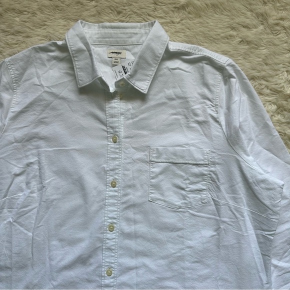 J. Crew Factory Top Button-Up Oxford Shirt in Signature Fit White 2X - Picture 6 of 12